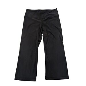 Lululemon Women's 4 Black‎ Straight Leg Crop Pants Hidden Waist Pocket Yoga